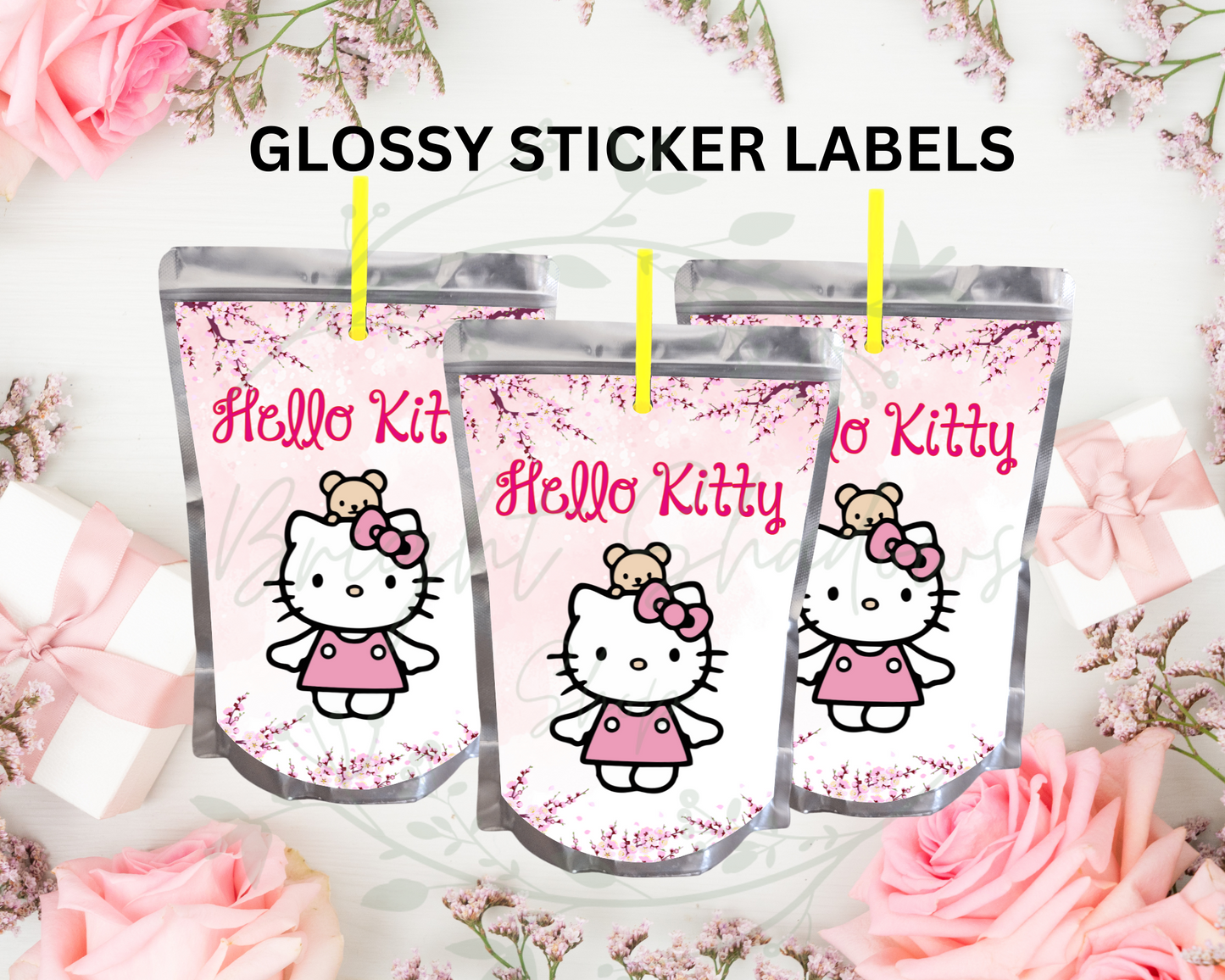 Juice Pouch Stickers - kitty