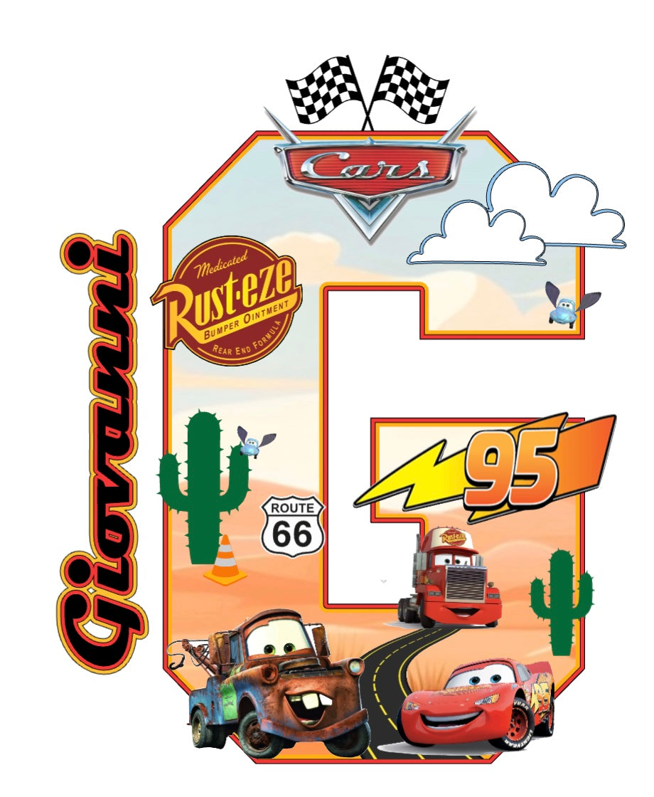 Cars movie - 3D Number/ Letter