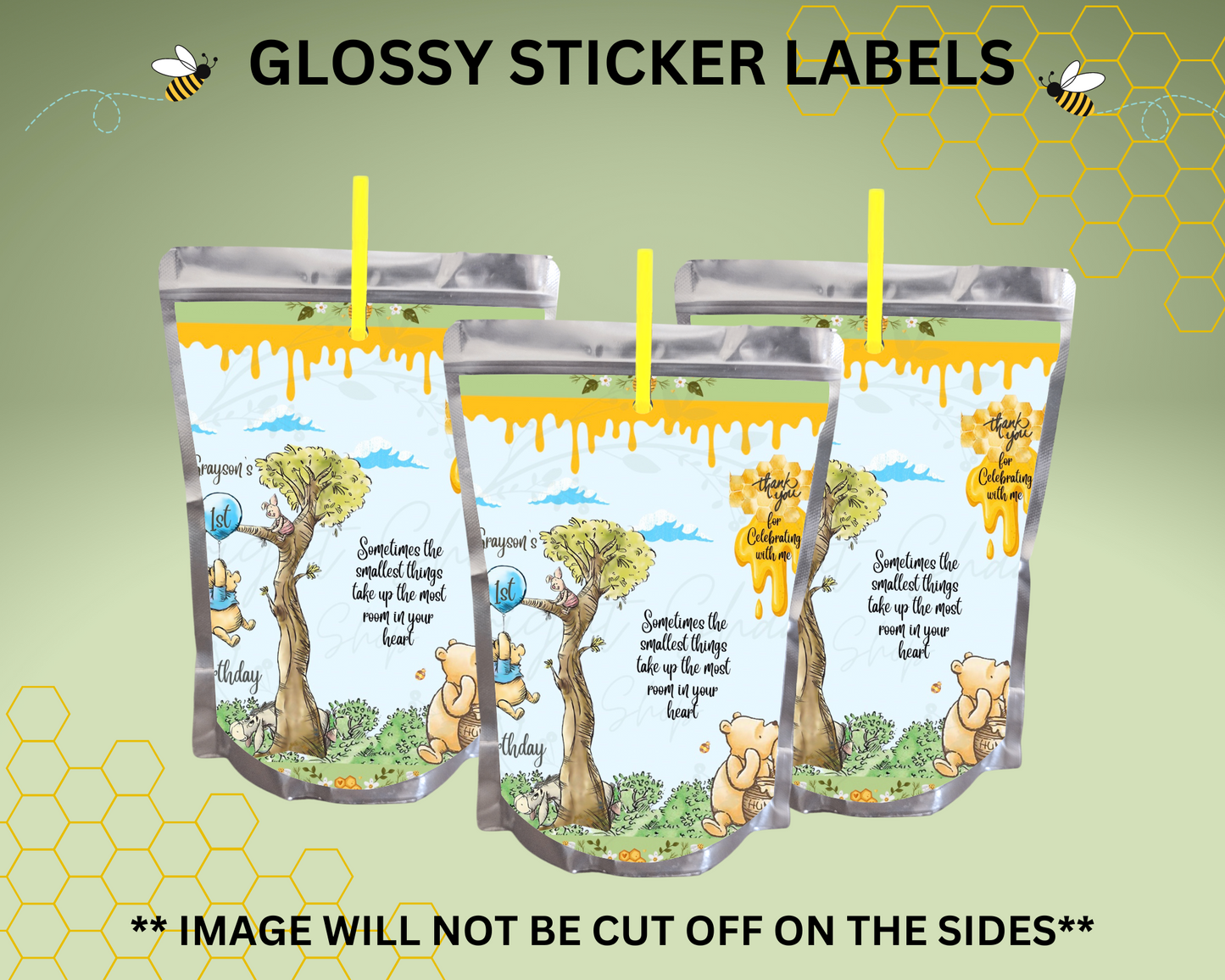 Juice Pouch Stickers - Pooh Bear