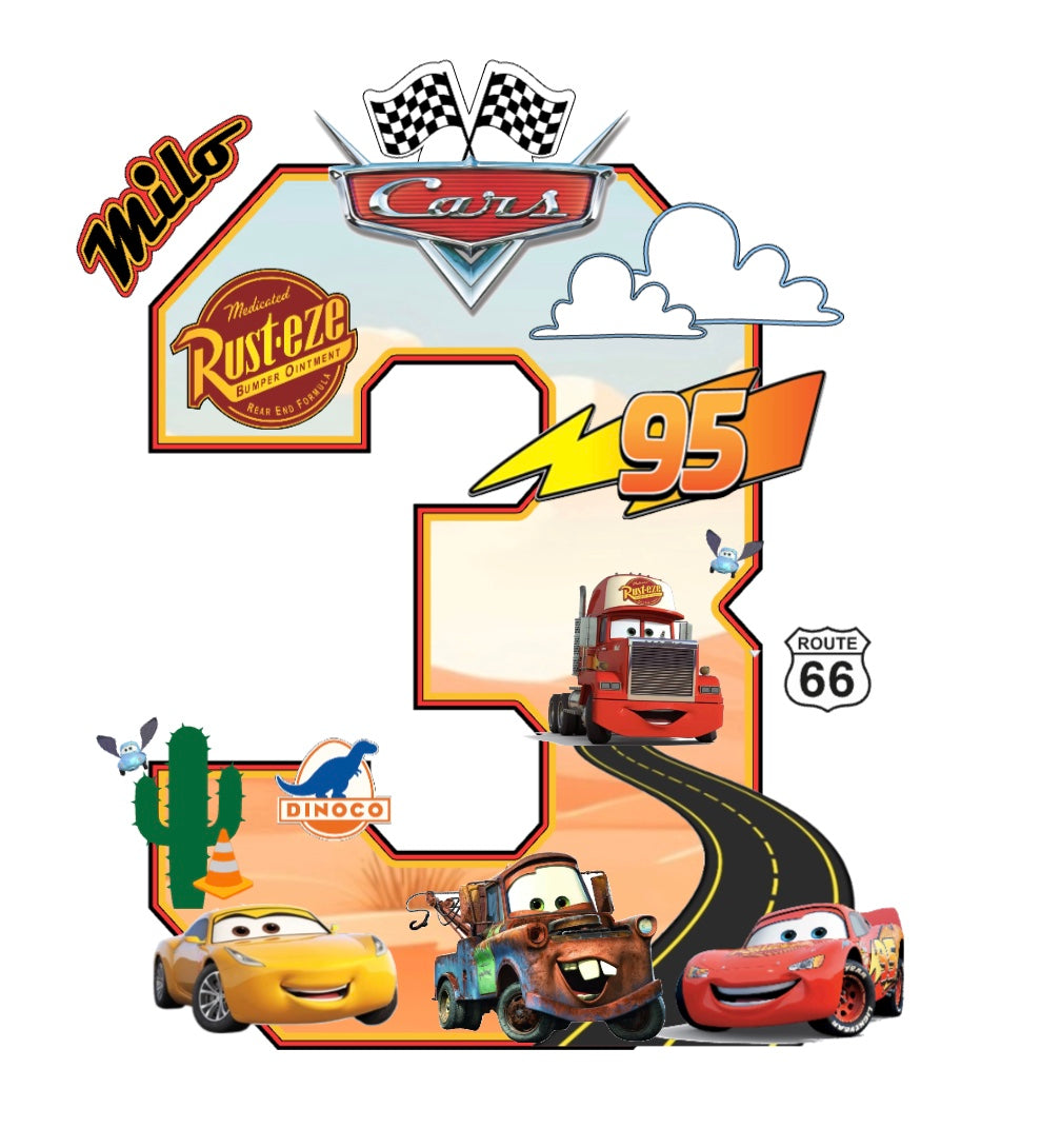 Cars movie - 3D Number/ Letter