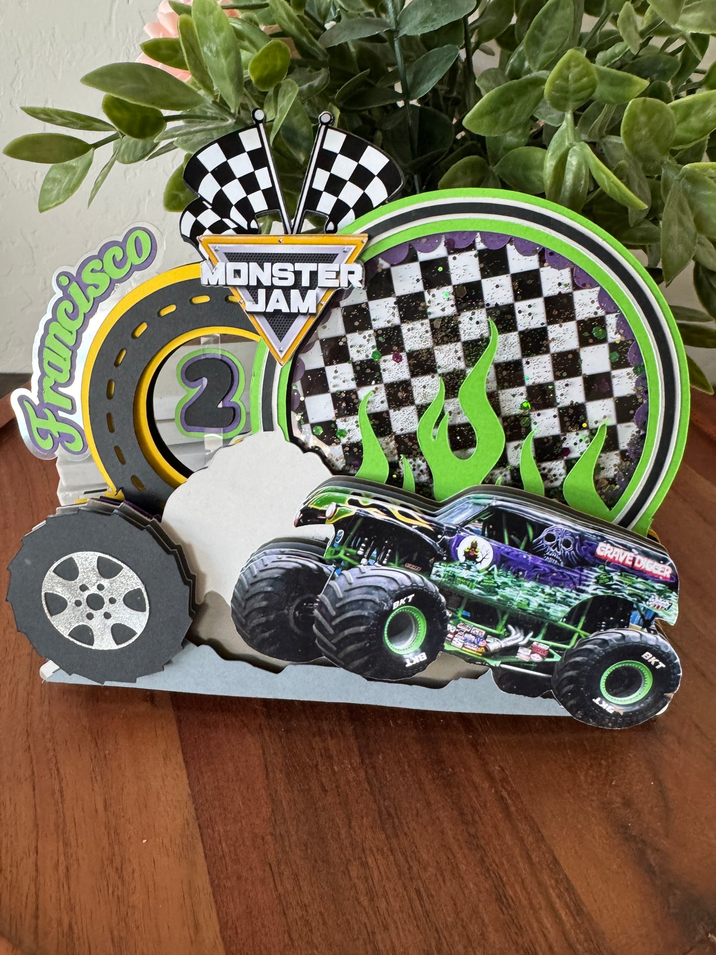 Monster Jam Cake Topper โ Grave Digger Shaker Design