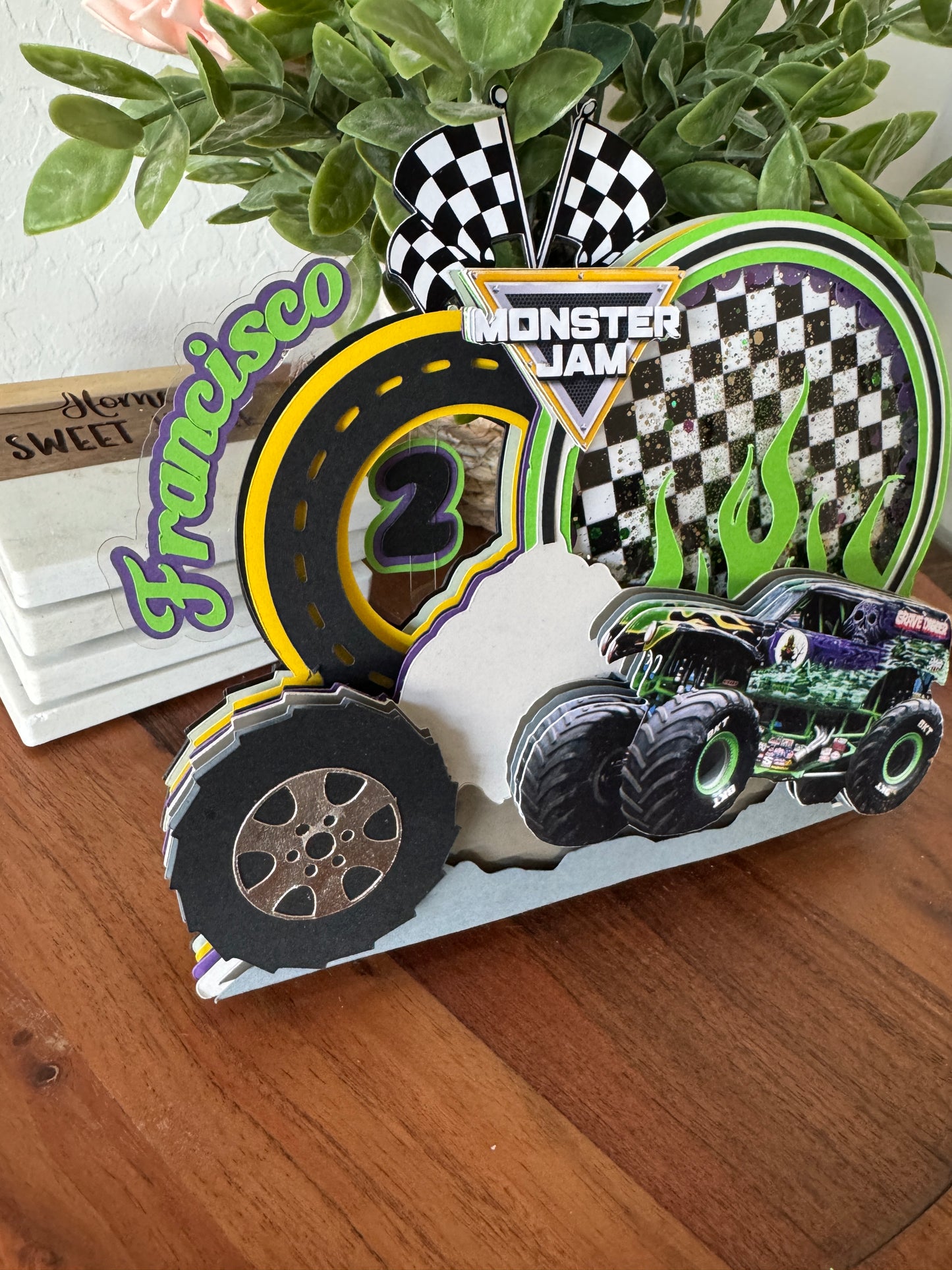 Monster Jam Cake Topper โ Grave Digger Shaker Design