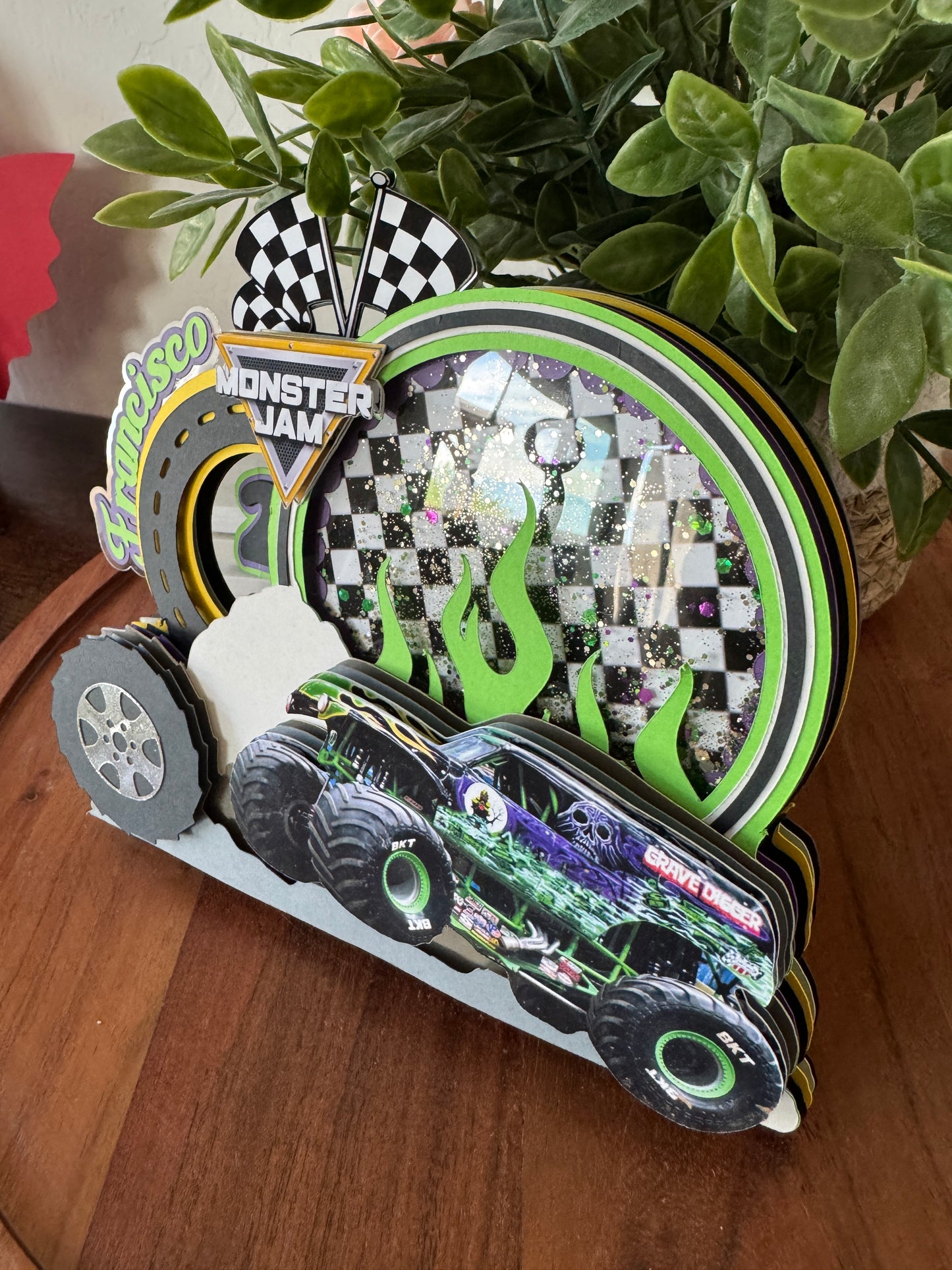 Monster Jam Cake Topper โ Grave Digger Shaker Design