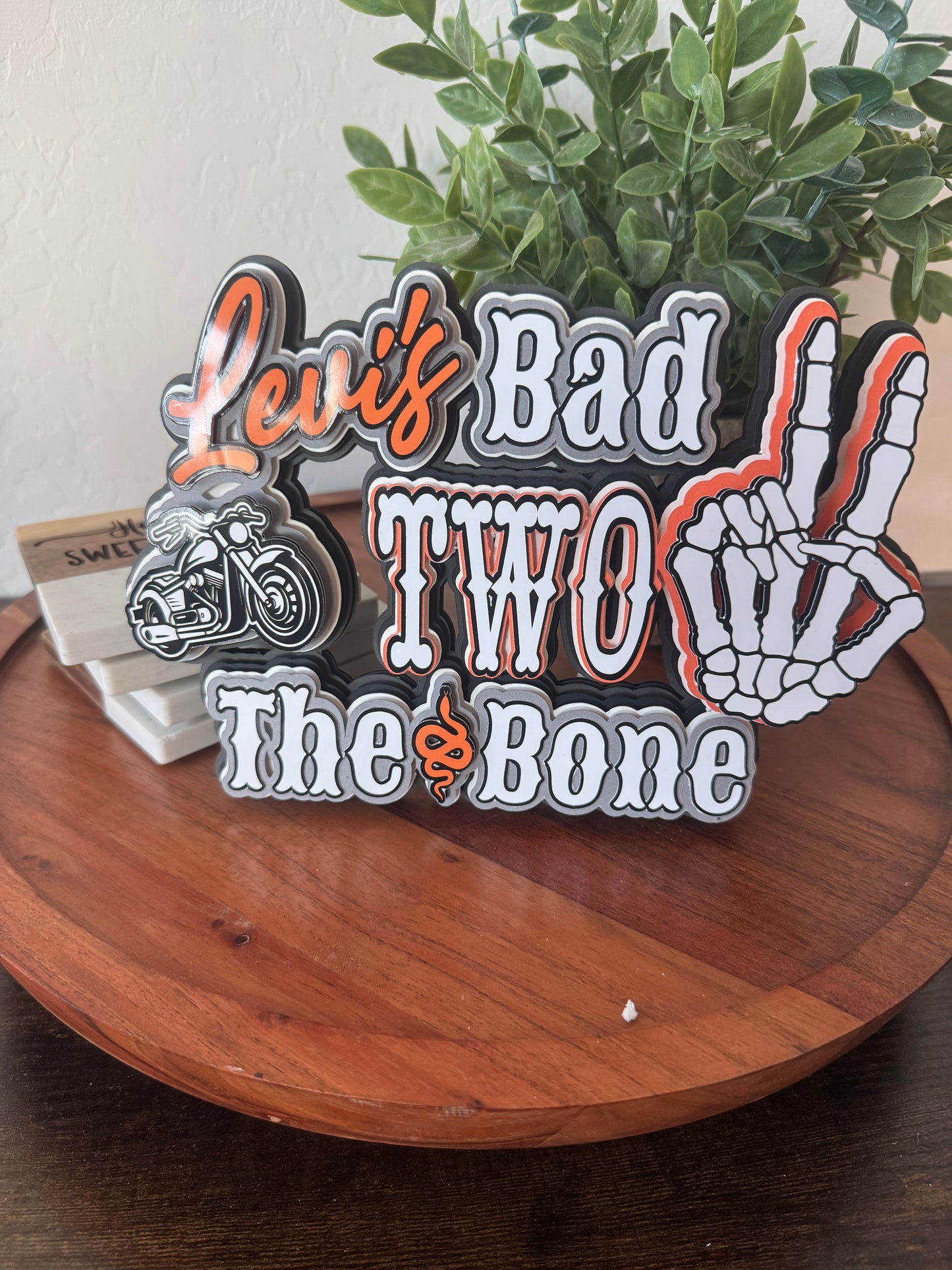 Bad two the bone cake topper