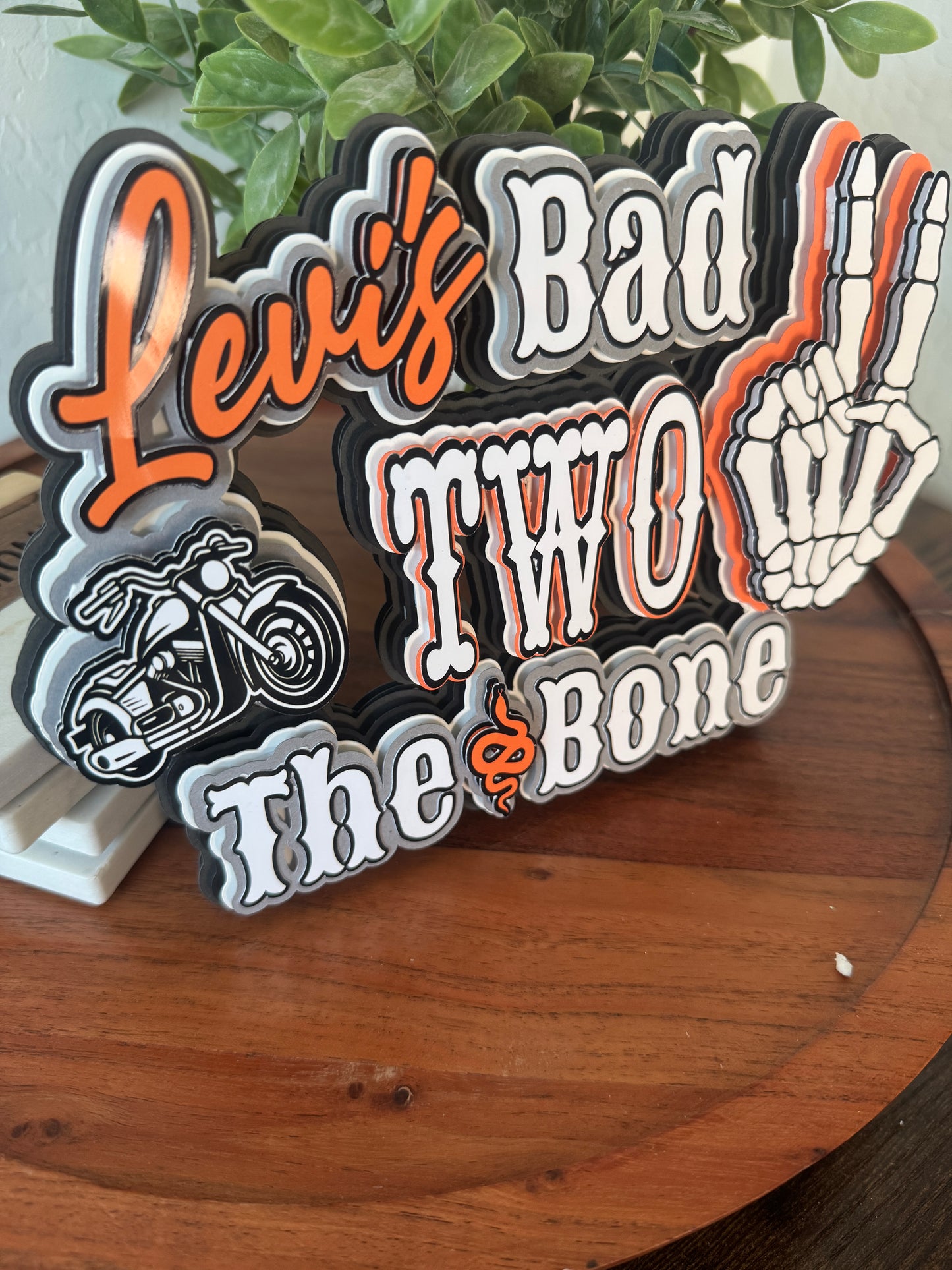 Bad two the bone cake topper