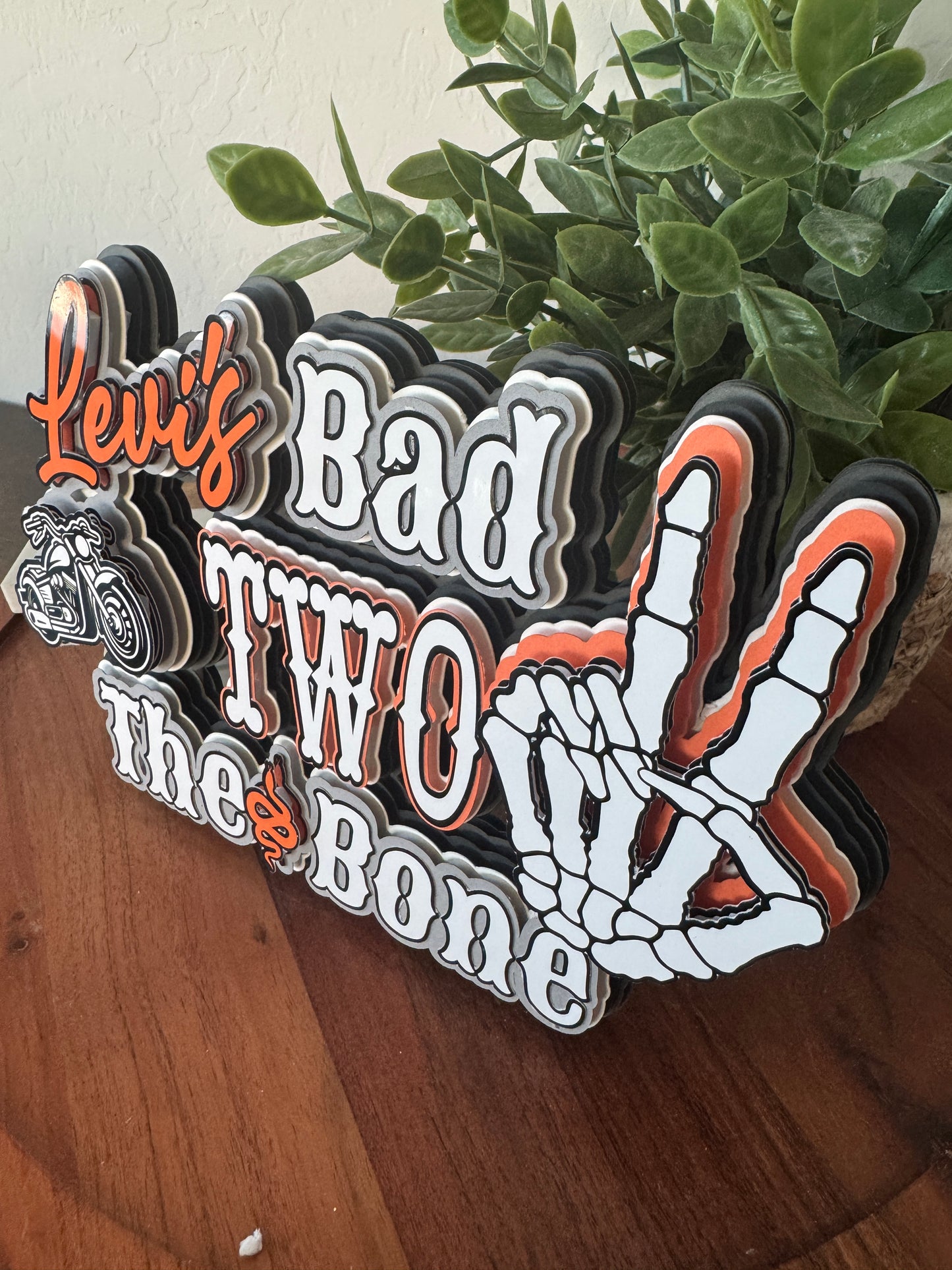 Bad two the bone cake topper