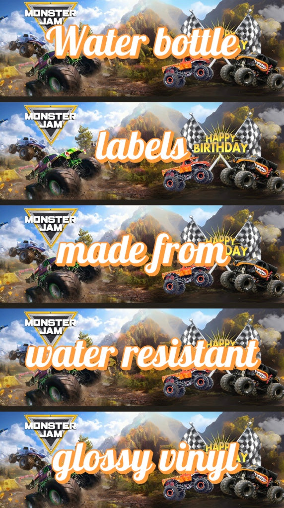 Monster Jam - Water Bottle stickers