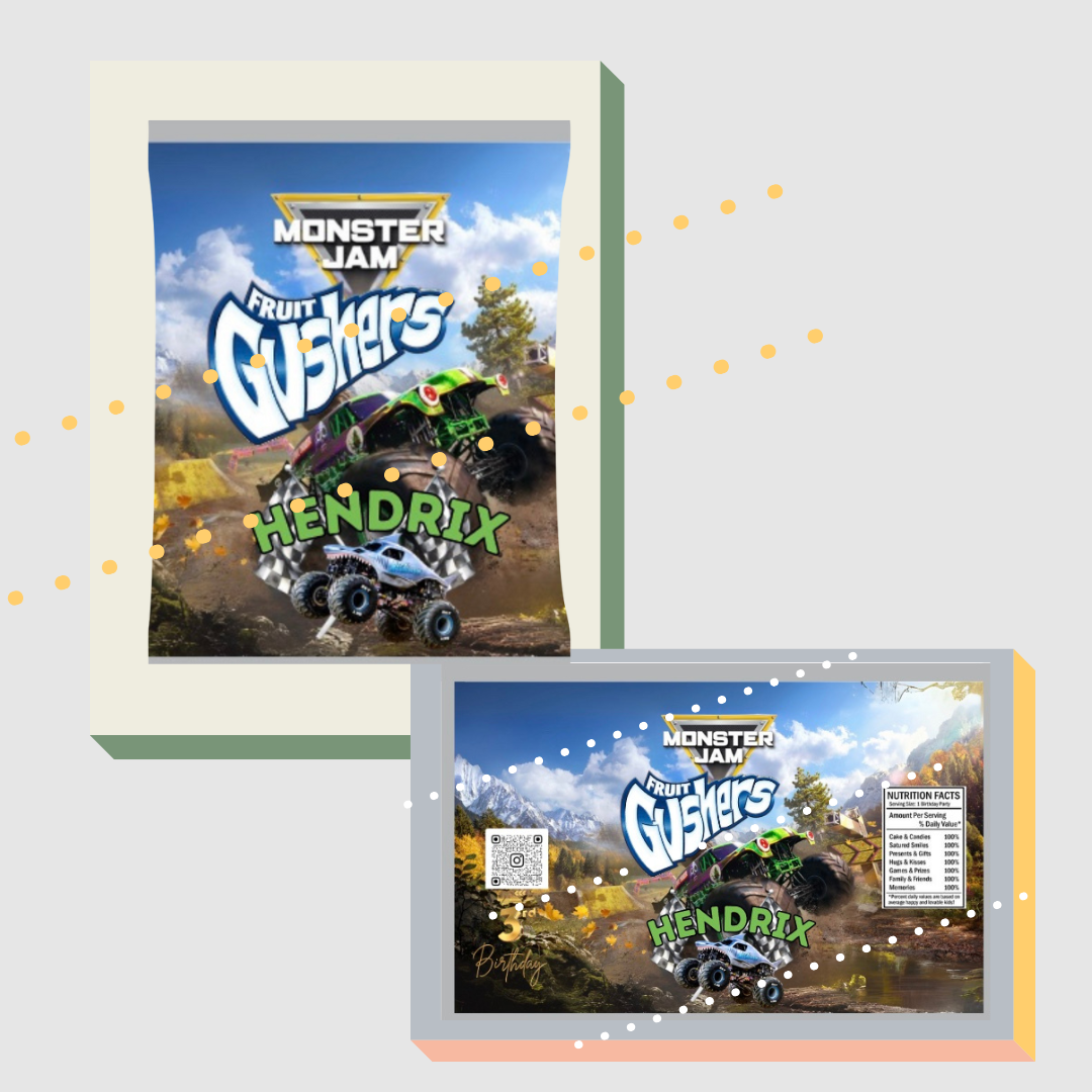 Monster Jam - Gushers packaging