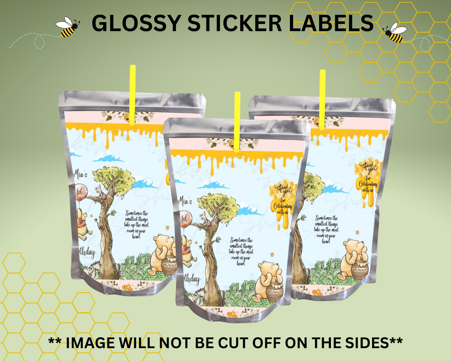 Juice Pouch Stickers - Pooh Bear
