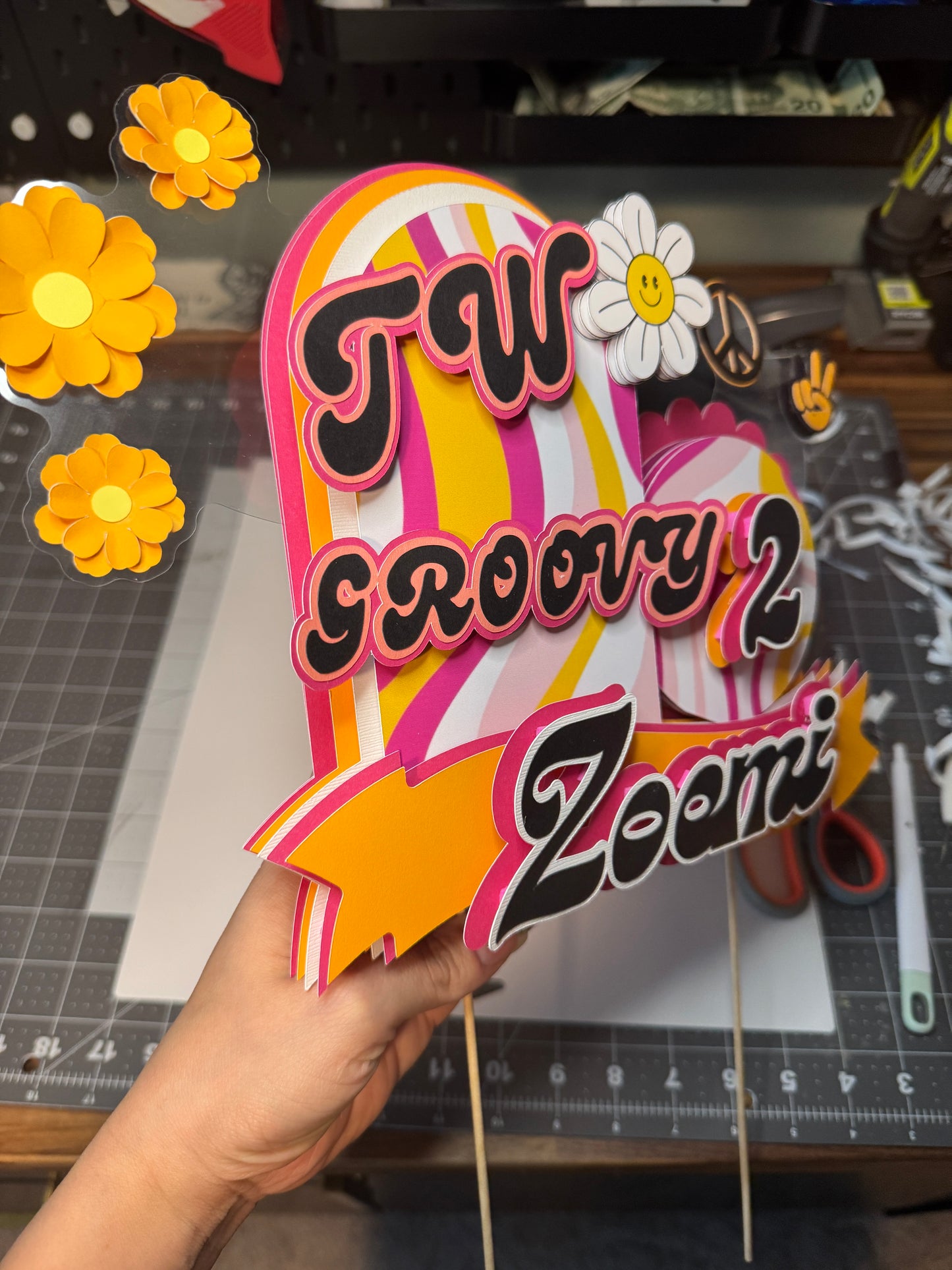 Two Groovy - Cake topper