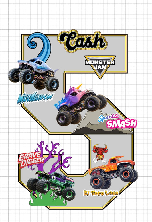 Monster Jam Trucks- 3D Number/ Letter